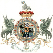 These arms of John Churchill, 1st Duke of Marlborough are encircled by both the Garter and the collar.